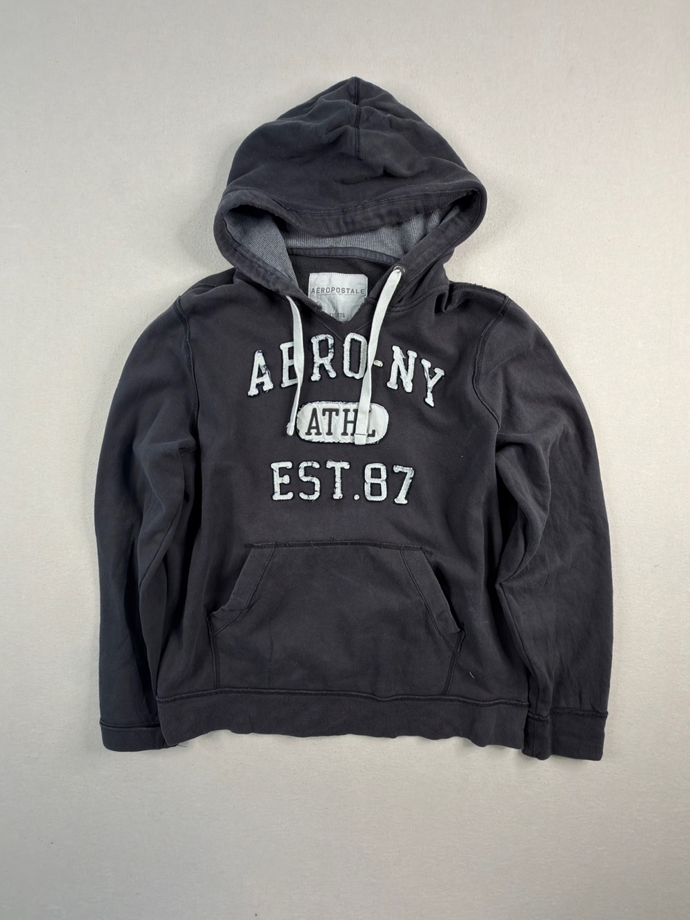 Aeropostale Charcoal Gray Graphic Pullover Hoodie XXL Y2K Streetwear